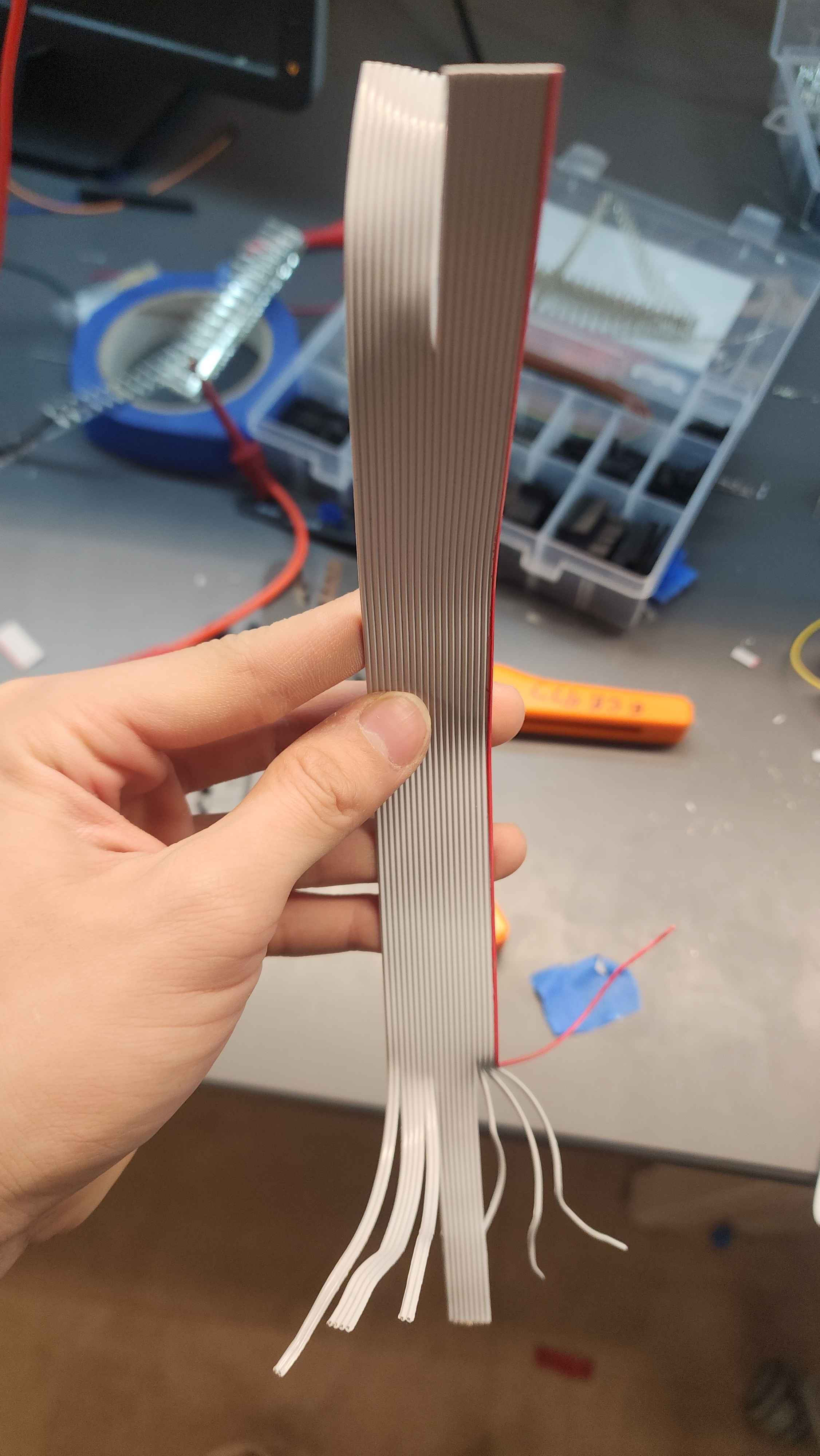 ribbon cable split out into multiple sections